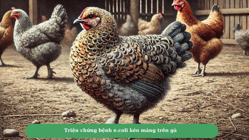 Triệu chứng bệnh e.coli kéo màng trên gà